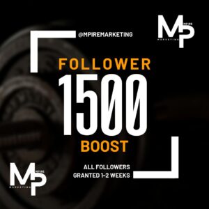 1000 - 1500 Follower boost