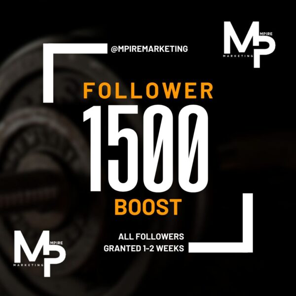 1000 - 1500 Follower boost
