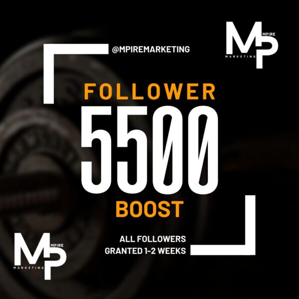 5000 - 5500 Follower boost